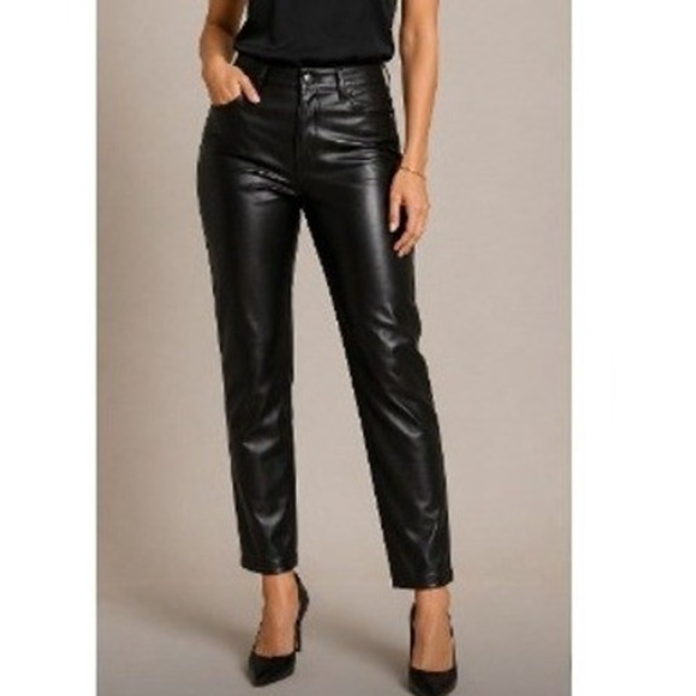 Torrid Women's Black Faux Leather Skinny‎ High Rise Slim Leg Pant Size 20T